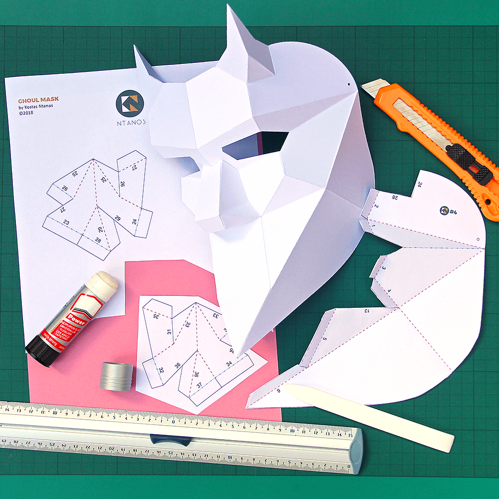 Charmeleon Mask Low Poly Papercraft Pdf File Free Papercraft