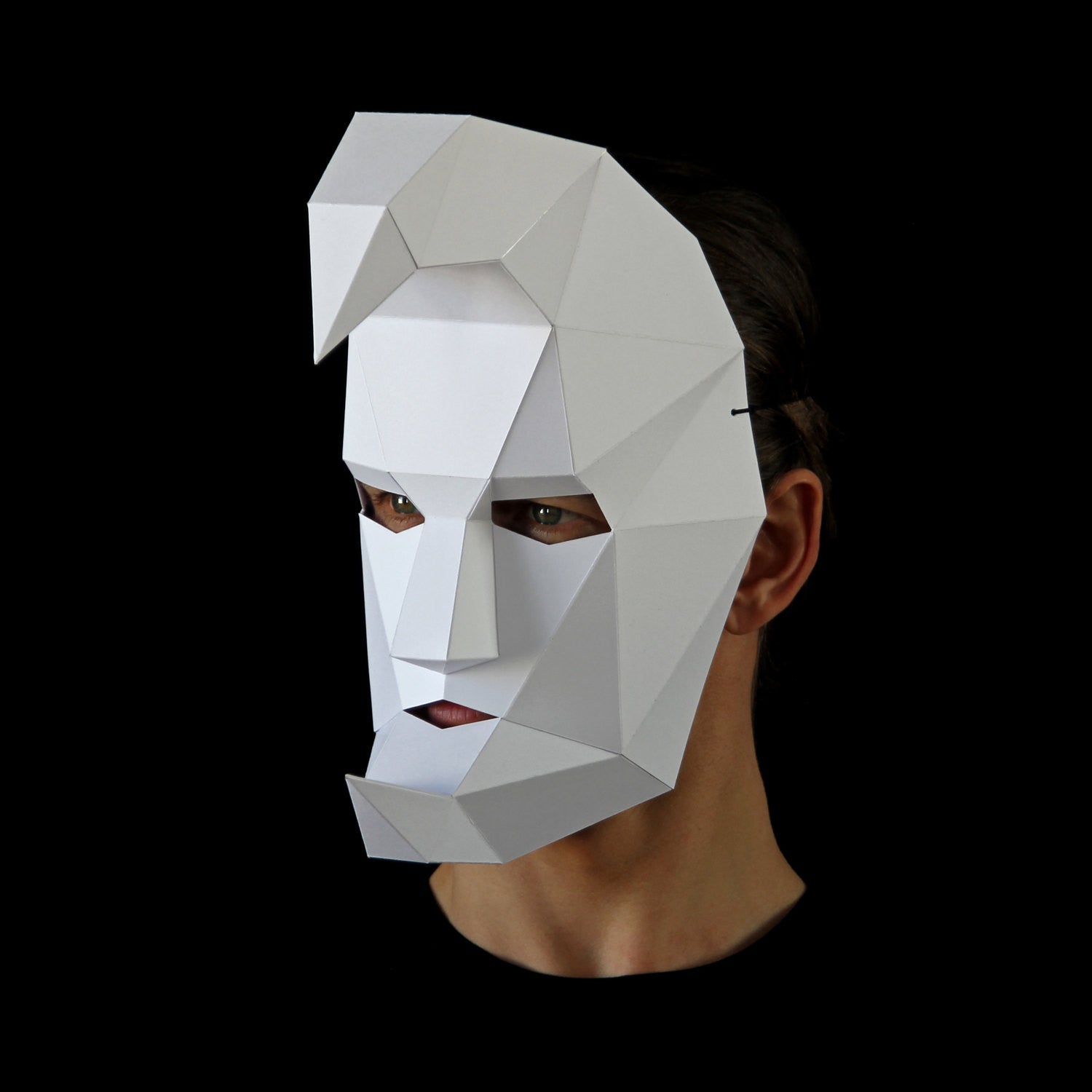 Translucent Paper Mask Moon Paper Mask | Low-poly Papercraft Masks By Ntanos